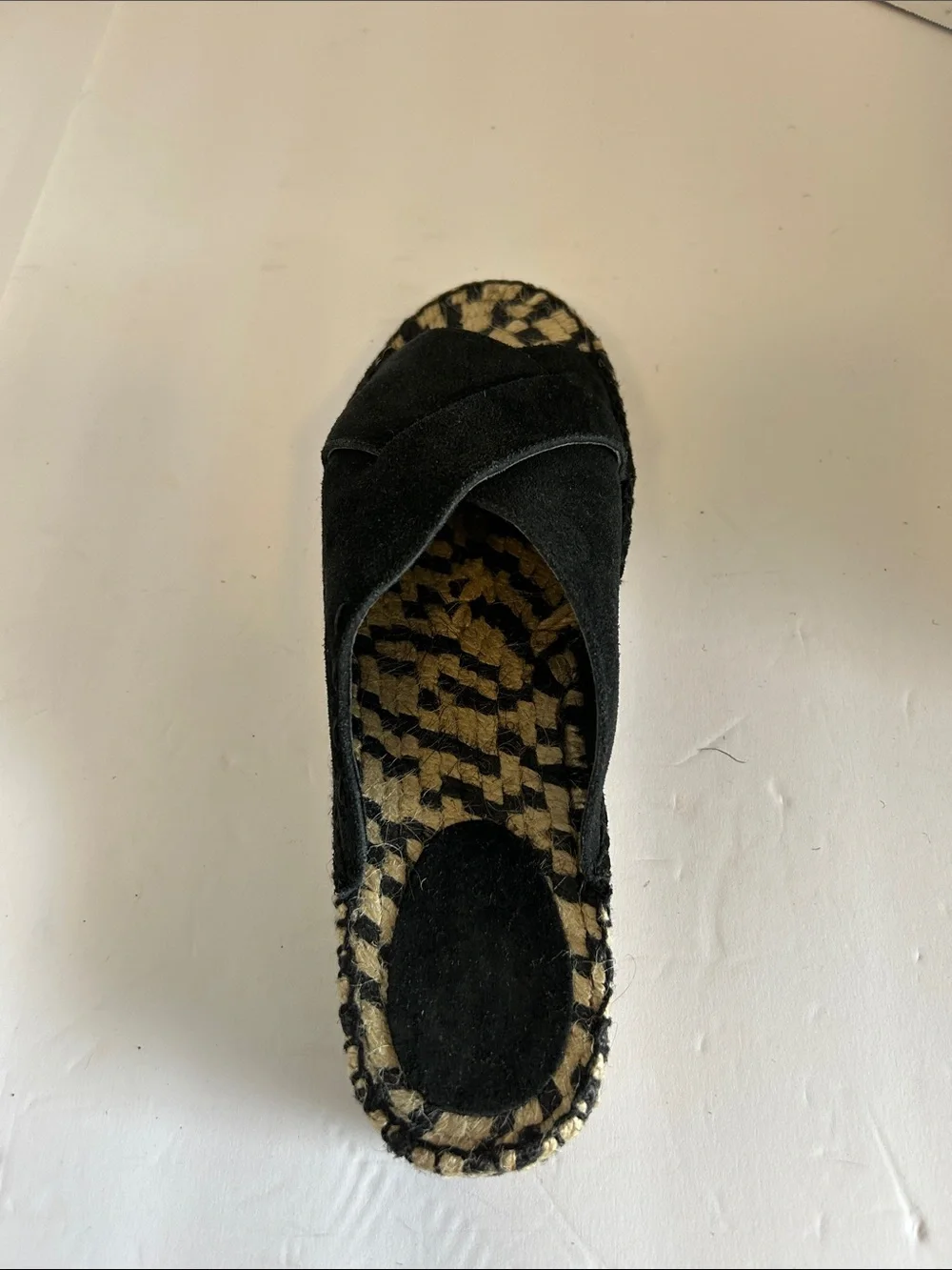 Free People Black Suede Crisscross Espadrille Slides